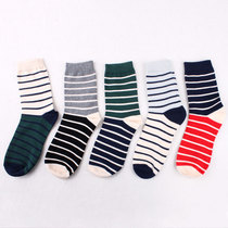 Socks Male Socks Mid-Tube Autumn Winter Sports Breathable Cotton Socks Male Streak Students Long Silo Socks