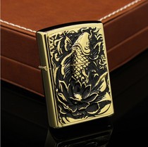 Fireworks and fireworks in the day custom pure copper shell Zorro kerosene lighter carp white steel paste piece piece piece