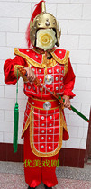 Ancient soldiers clothing mens ancient costumes armor opera performances costumes flowers Mulan costumes to serve the men and women in the military service