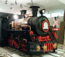 Large Metal Iron Art Steam Locomotive Model Creative Decoration Indoor Outdoor Big Event Model Pendulum