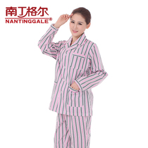 Nightingale sick uniform Cotton suit Long sleeve split pink hospital pajamas Bedridden nursing patient suit