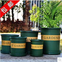 European rose clematis hydrangea 2 3 5 gallons green printed plastic round flower green plant pot 5 Pack
