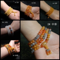 Natural Xinjiang color jade gold silk jade bracelet 108 beads 3 circle 4 circle bracelet 6MM necklace