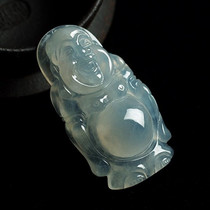 Pure natural Burmese Jade A goods a goods ice species of fluorescent Jade Maitreya Buddha hanging pendant pendant pendant