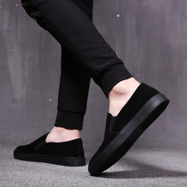 Mens shoes versatile loafers Mens casual shoes Korean plate shoes A pedal lazy trend shoes plus velvet warm cotton shoes