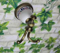 New European antique copper gold-plated rose gold tri-color ceramic gold lace coat hook double hook