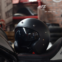 AMZ FRP 3 4 helmet semi-covered retro locomotive motorcycle helmet for men and women winter Harley semi-Helmet helmet