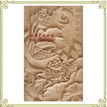 Sharing the shale sculpture sandstone plant relief hotel club decorated with nine carp lotus pictures