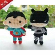 Crochet doll Man Puppets decontrol superman and Batman clear version Non-finished video wool line Handmade DIY