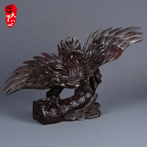 Black Sandwood carving big exhibition grand picture animal Eagle crafts solid wood home decoration office feng shui ornaments gift