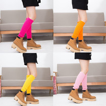 Korean Version Fashion Womens Knee Socks Boots Cover Fluorescent hair line Shang 100 lap pile Socks Student Knitted Leg Socks Jacket