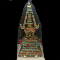 Nepals exquisite pure copper pinching crystal Jewel Tower Zunsheng Tower Bodhi tower is about 45cm high