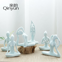 Pro-rhyme celadon ceramic yoga beauty doll crafts ornaments creative gifts gift accessories