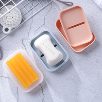 Home creative large bathroom laundry soap box toilet hollow drain soap box with lid soap holder