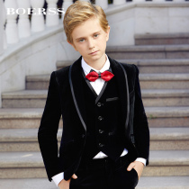 BOERSS high-end childrens small suit jacket male boy flower girl velvet suit boys dress suit costume