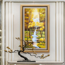 Home entrance decorative painting vertical deer entrance aisle hanging painting meaning good living room landscape murals retro oil painting