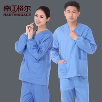 Nightingale Korean version of pure cotton hand washing clothes Operating room brush hand clothes Men and women long sleeve split suit isolation doctor clothes