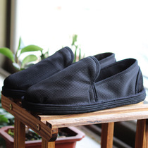 New product pure handmade lashed cloth shoes mens all black mesh cloth breathable one pedal old Beijing traditional hand NAB shoes