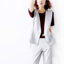 Japanese fashion pony armor female all-match short slim vest workplace suit horse clip summer outer jacket thin section