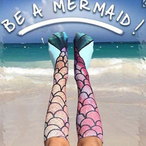 Seaside Hot Spring Resort Mermaid Socks Bikini Swimsuit Joker Jewelry Seaside Photos Mid-line Socks