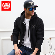 Mens Fleet Coats Autumn and Winter Hoodies Mens Sports Leisure Cardigan Jacket Loose Size Coats