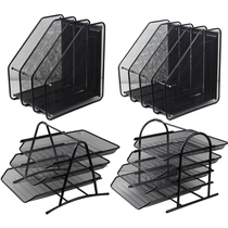 Thickened metal wire file tray data rack single column multi-column desktop Office file frame storage box