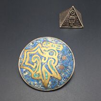 1960s Mexico Taxco silver City Tribal artisanal butterfly totem 925 pure silver Label antique pendant brooch