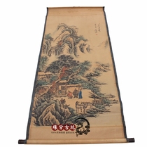 Antique Middle Hall Antique Calligraphy Painting Middle Hall Painting Chinese Painting Living Room Hanging Painting Landscape Painting Tang Yin San Gu Maolu has been mounted