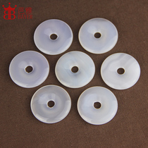 White Agate safe buckle pendant diy handmade necklace pendant pendant pendant pendant jewelry accessories materials