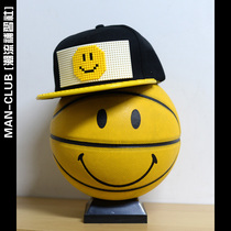 Trend Tutorial Society] Tide DIY puzzle Smiley face pixel building blocks Basketball truck hat Hip hop hat Couple childrens hat