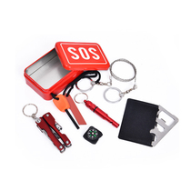 Outdoor survival tool box emergency kit multifunctional kit equipment SOS field survival self-help box survival saw knife