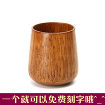 Wooden cup Solid wood Japanese Teacup Handmade creative cup Vintage wine glass Bar cup Beer cup sale