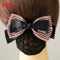 Korean head jewelry hairclip top clip floral headdress hair net stewardess professional floral headdress net pocket spring clip horizontal clip adult