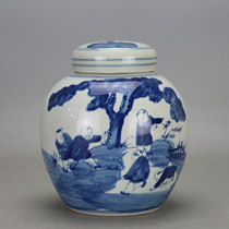 A variety of new imitation late Qing Dynasty blue and white porcelain tea cans antique porcelain antique collection gift ancient porcelain garden