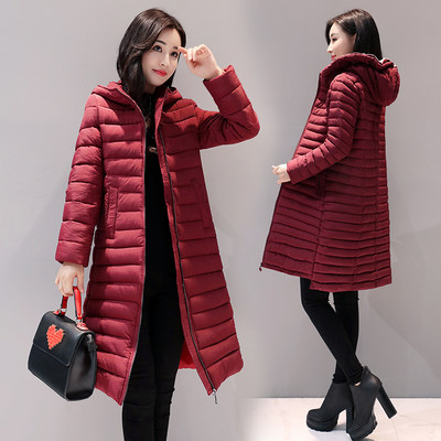 唯品会特卖羽绒服女中长款2017新款轻薄韩版反季清仓连帽冬装外套_7折