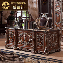 American Solid Wood Desk Au Style Computer Desk Sketch Silver Style Writing Desk Book House Office Sculpture Flower Villa Grand Bandae