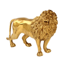 Juyuange Pavilion Chinese Brass Lion Ornament Little Lion Grassland Home Living Room Office Decoration Crafts
