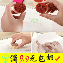 Round Retro Woody Seal Flower Body English Wish Blessing seal love luck need to buy another printed clay