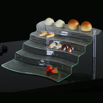 45 stories Trapezoidal Snack sushi Shengtai Four-story sushi shelves Acrylic Fruit Tray Hotel Buffet Food Racks