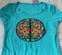 19 cm Round Retro National Wind Gold Thread Embroidery Cloth Patch Back Glue Handmade Ethnic Suit Opera Performance Out of Accessories