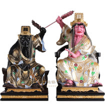 19-inch black and white Camphor wood sculpture affixed to the gold Taoist statue single price