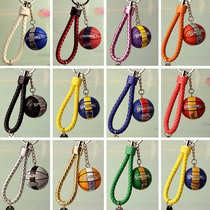 NBA basketball pendant leather rope keychain fan supplies sports creative gifts warrior knight Spurs rocket