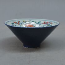 Hot sale Daming Xuandezhi blue glaze painted Tingzhi bowl New antique old porcelain collection