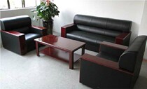 Ultra-low-cost high-end cowhide Xipi three-person sofa coffee table combination office hotel sofa simple