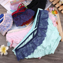 Sexy Lace Hollowed-out Slim with cross Girls underwear Japanese Breathable Pure Color Low Waist Lifting Hip Triangle Pants Summer