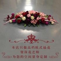 European Korean French art flower arrangement Coffee table Dining table Conference table TV cabinet Table flowers Silk flowers Dried flowers Decorative fake flowers