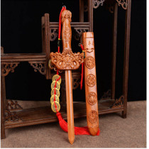 Peach wood sword pendant Wudi Qian Bao Ping An Feng Shui sword sword wood carving sword ornament