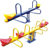 Outdoor Steel Pipe Spring seesaw childrens fitness double four seesaw double rocking music