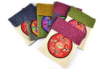 Ethnic style shoulder bag Yunnan ethnic characteristics embroidery coarse hemp coin purse small bag embroidery bag