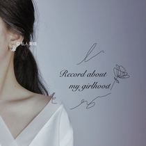 Private beauty South Korean generous minimalist temperament 100 lap braided pearls ring ear button 925 silver anti-allergy earrings